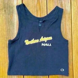 Northern Arizona University NAU Women's Split Neck Tank Crop Top Women’s Large